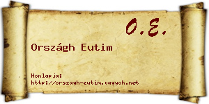 Országh Eutim névjegykártya
